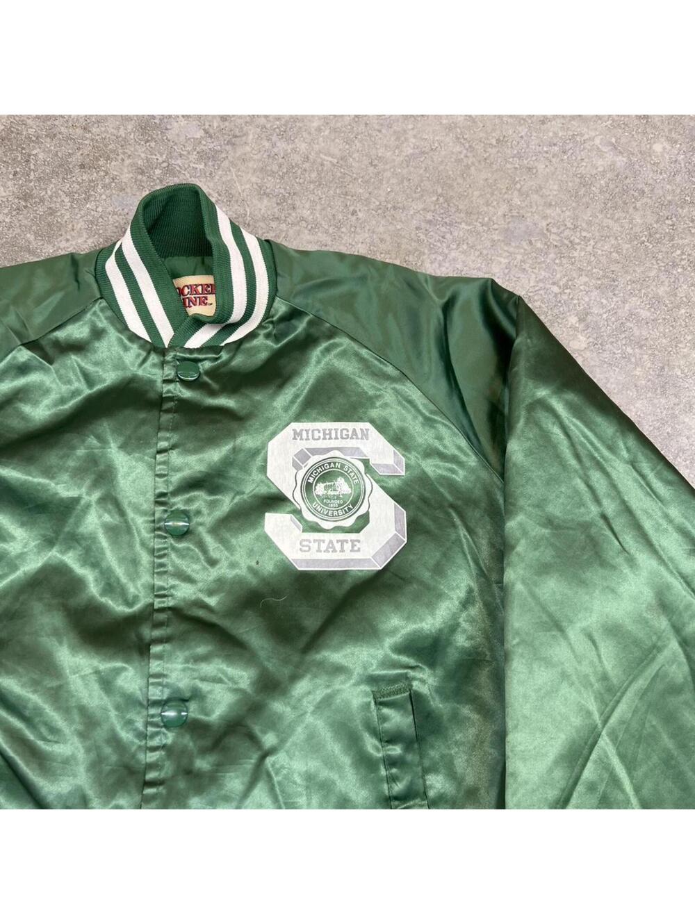 vintage michigan state university spartans collegiate satin bomber jacket small - Picture 2 of 6